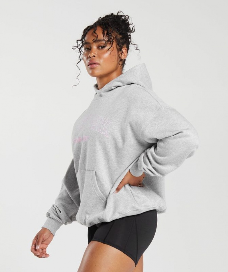 Hoodies Gymshark Strength Department Estampadas Hoodie Gris Claro | QLFZY5813