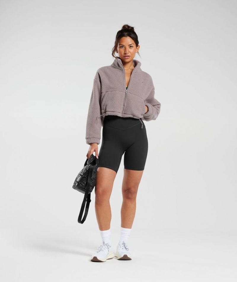 Jackets / Outerwear Gymshark Elevate Fleece Midi Jacket Washed Mauve | HAXTZ9483