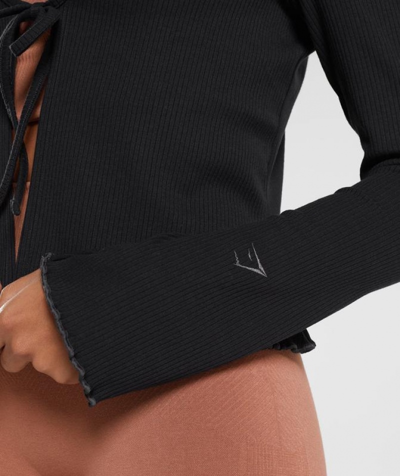 Jackets / Outerwear Gymshark Pause Cardigan Negras | OKYUX2438