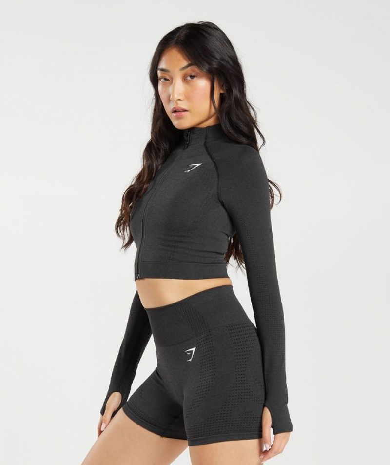 Jackets / Outerwear Gymshark Vital Seamless 2.0 Midi Zip Up Jacket Negras | PKCUQ8502