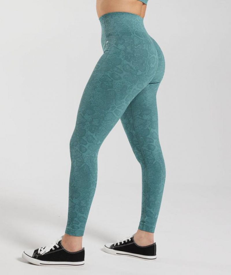 Leggins Gymshark Adapt Animal Seamless Leggings Azules | OWVCH9583