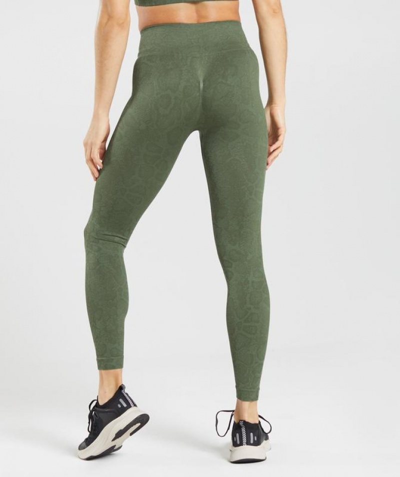 Leggins Gymshark Adapt Animal Seamless Leggings Verde Oliva | YEIPN0176