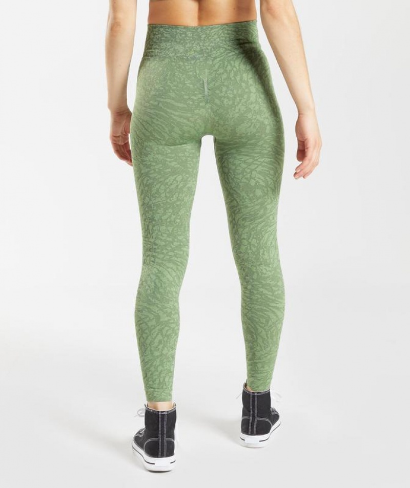 Leggins Gymshark Adapt Animal Seamless Leggings Verde | HLQSX8105