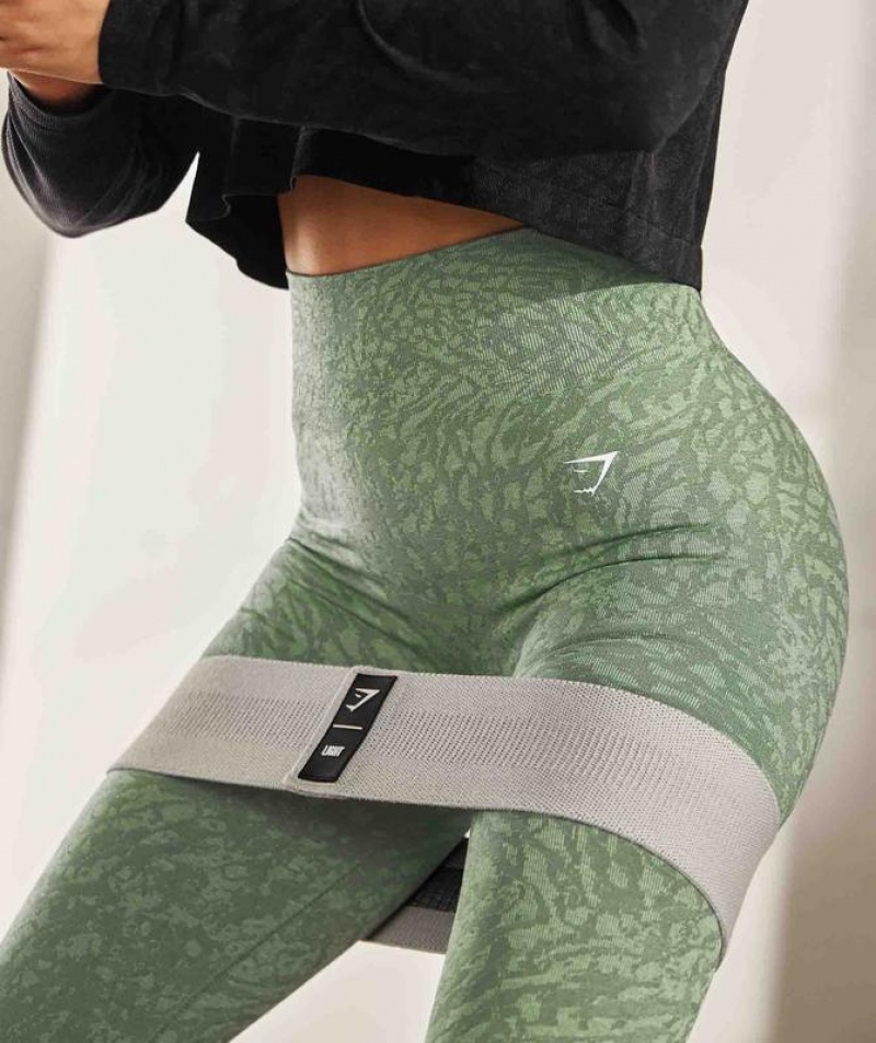 Leggins Gymshark Adapt Animal Seamless Leggings Verde | HLQSX8105