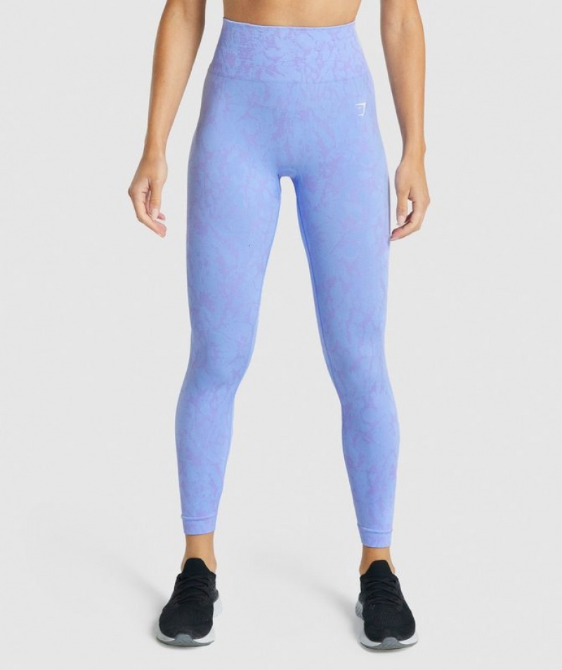 Leggins Gymshark Adapt Animal Seamless Leggings Azules Claro | IHGQB2761