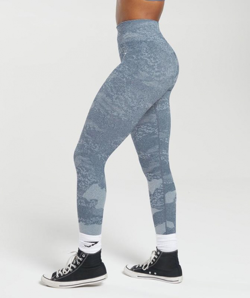 Leggins Gymshark Adapt Camo Seamless Leggings Azules | QHNFX9862