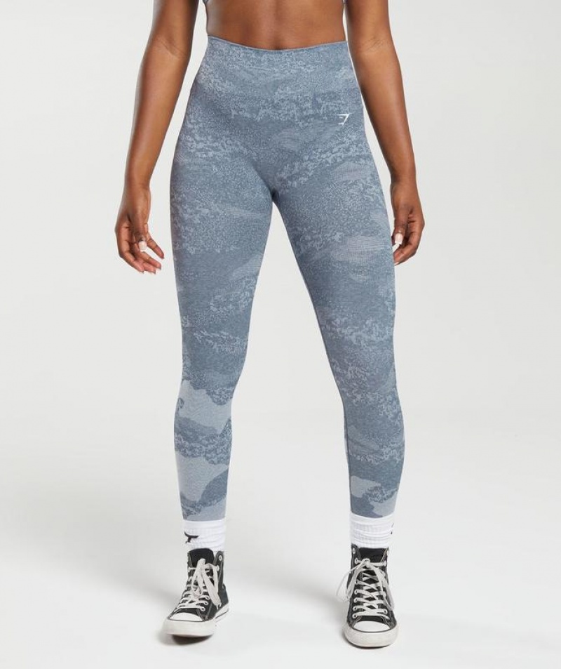 Leggins Gymshark Adapt Camo Seamless Leggings Azules | QHNFX9862