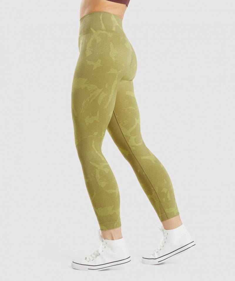 Leggins Gymshark Adapt Camo Seamless Leggings Verde | DMQGY0826