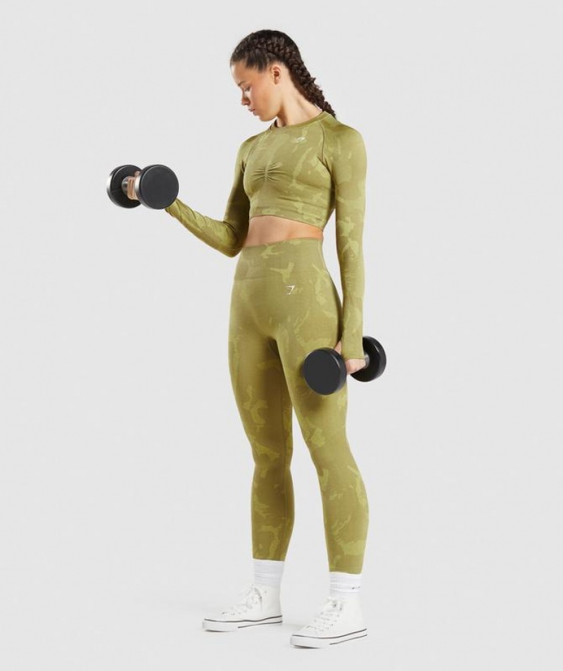 Leggins Gymshark Adapt Camo Seamless Leggings Verde | DMQGY0826