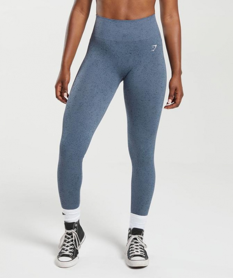 Leggins Gymshark Adapt Fleck Seamless Leggings Azules | WTUHP7861