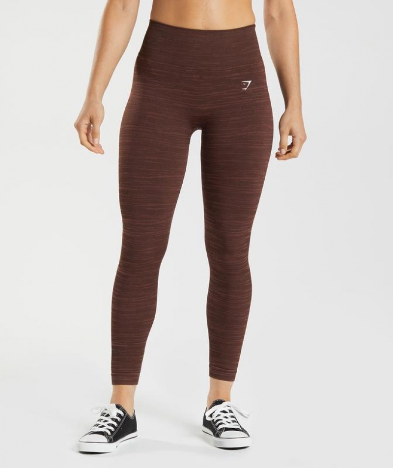 Leggins Gymshark Adapt Marl Seamless Leggings Marrones | SEJCM9723