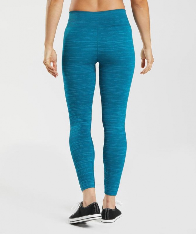 Leggins Gymshark Adapt Marl Seamless Leggings Azules | DGCES0472