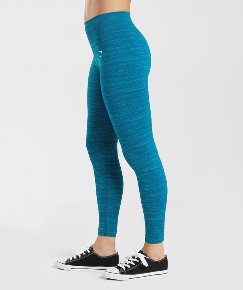 Leggins Gymshark Adapt Marl Seamless Leggings Azules | DGCES0472