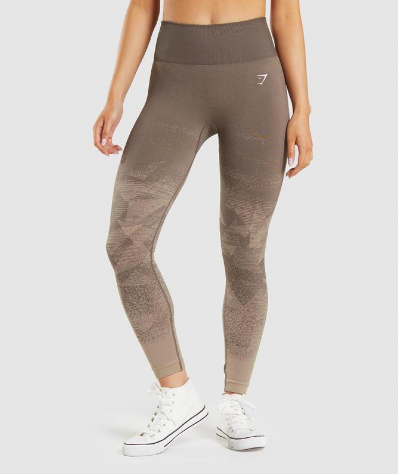 Leggins Gymshark Adapt Ombre Seamless Leggings Marrones | GDNHY7049