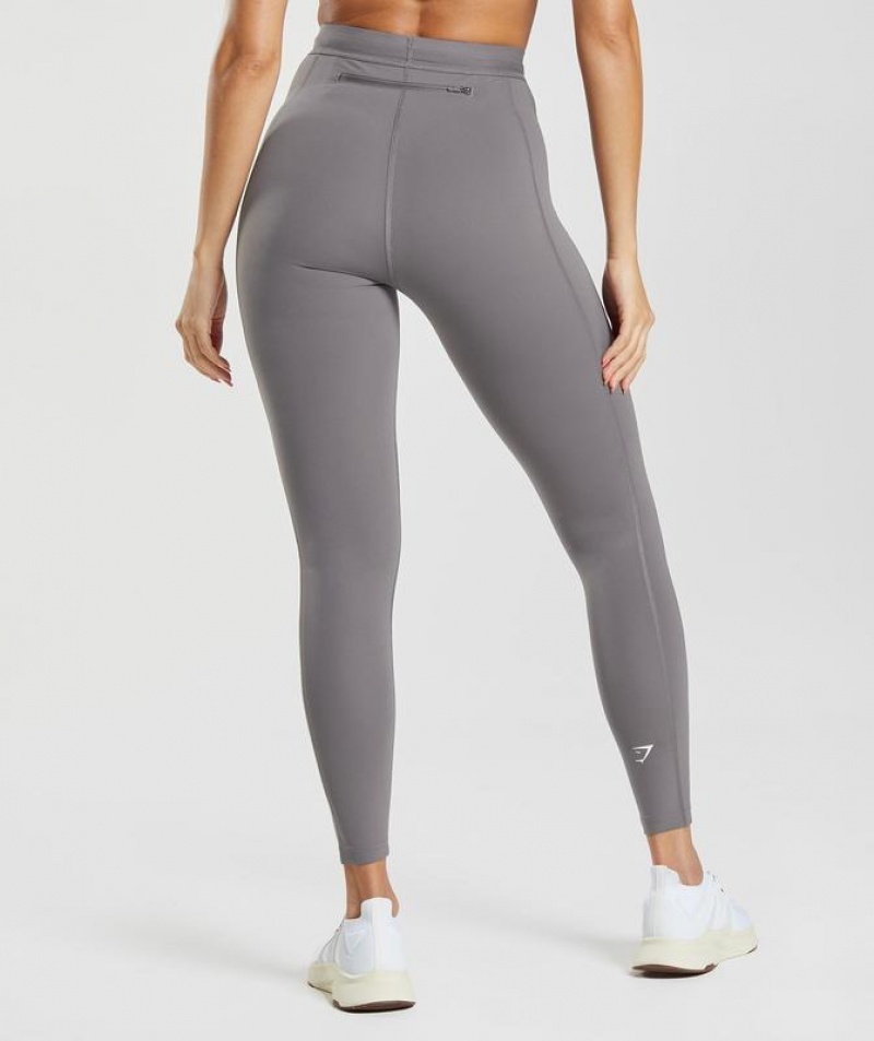 Leggins Gymshark Correr Leggings Titanium Gris | EAJZV8169