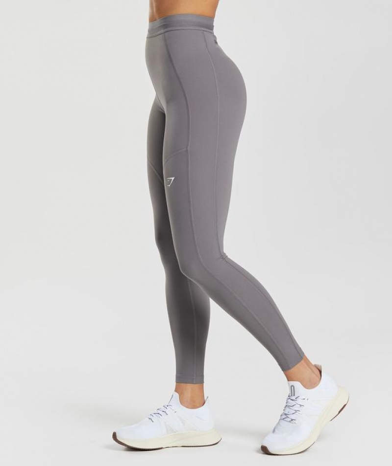 Leggins Gymshark Correr Leggings Titanium Gris | EAJZV8169