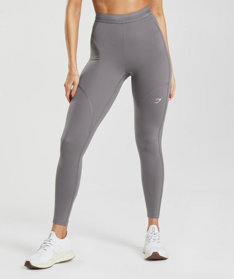 Leggins Gymshark Correr Leggings Titanium Gris | EAJZV8169