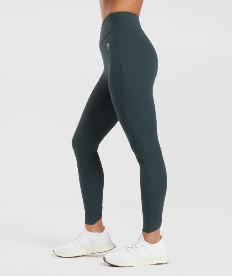 Leggins Gymshark Crossover Leggings Darkest Teal | CASHE2489