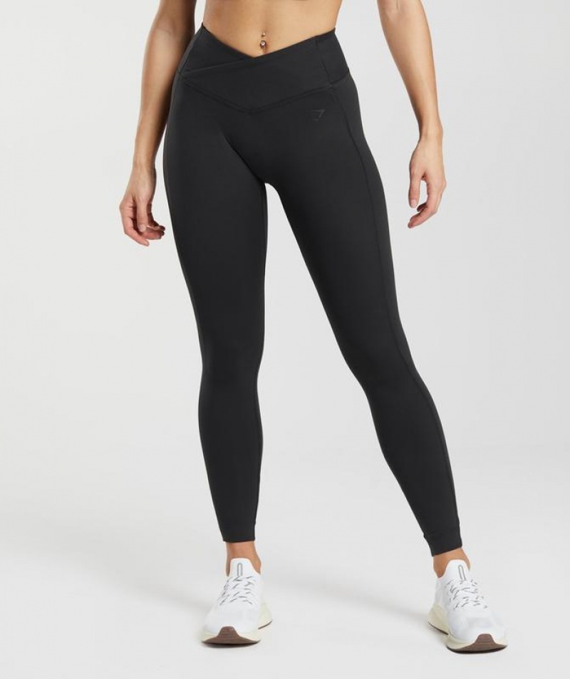 Leggins Gymshark Crossover Leggings Negras | ZQEJB4920