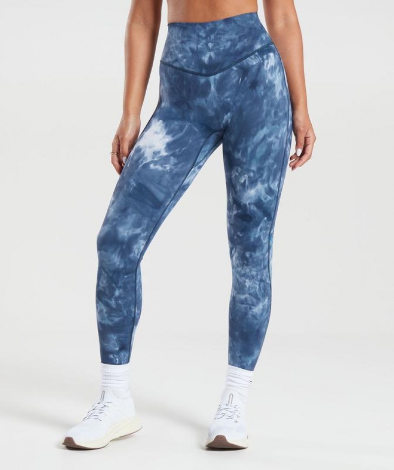 Leggins Gymshark Elevate Leggings Azules | QMYEN8713