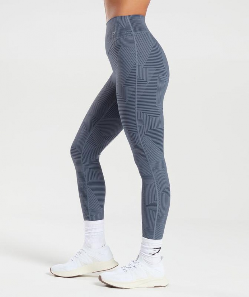 Leggins Gymshark Elevate Leggings Azules | SADTC4092