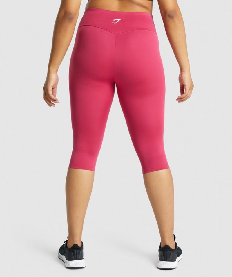 Leggins Gymshark Entrenamiento Cropped Leggings Rosas | MGWAS4152