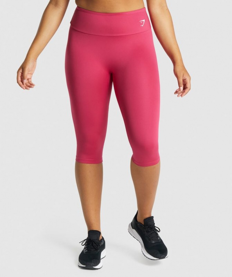 Leggins Gymshark Entrenamiento Cropped Leggings Rosas | MGWAS4152