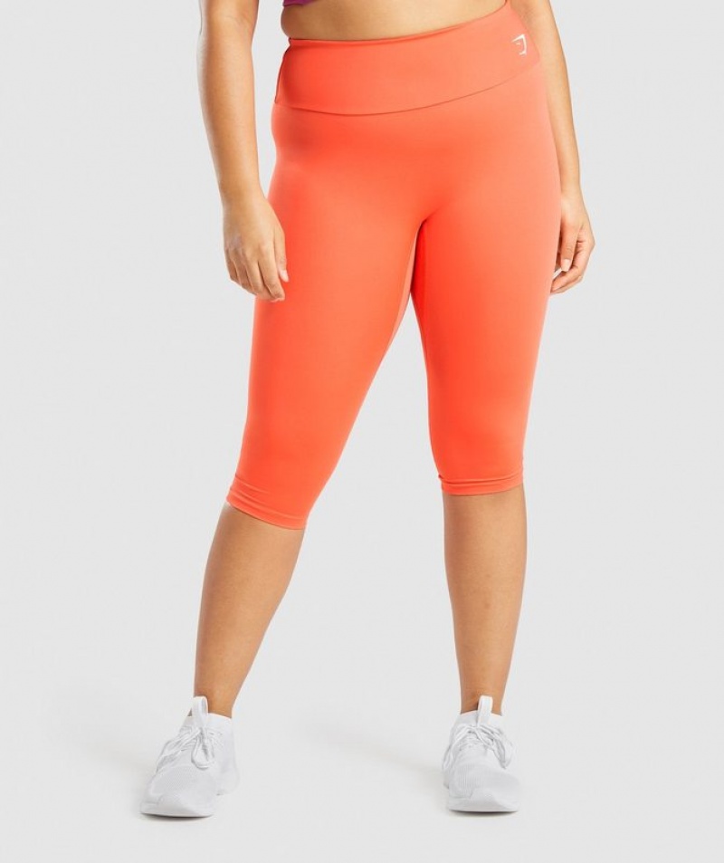 Leggins Gymshark Entrenamiento Cropped Leggings Naranjas | RZHIW1357