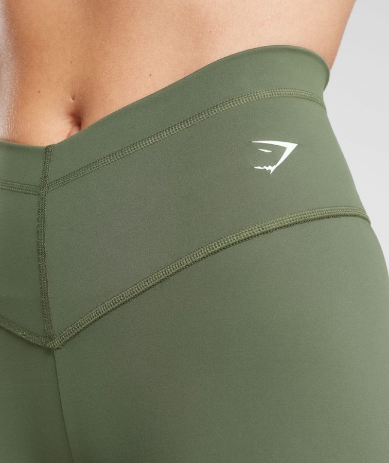 Leggins Gymshark Everyday V Waistband Leggings Verde Oliva | UAKJR9518