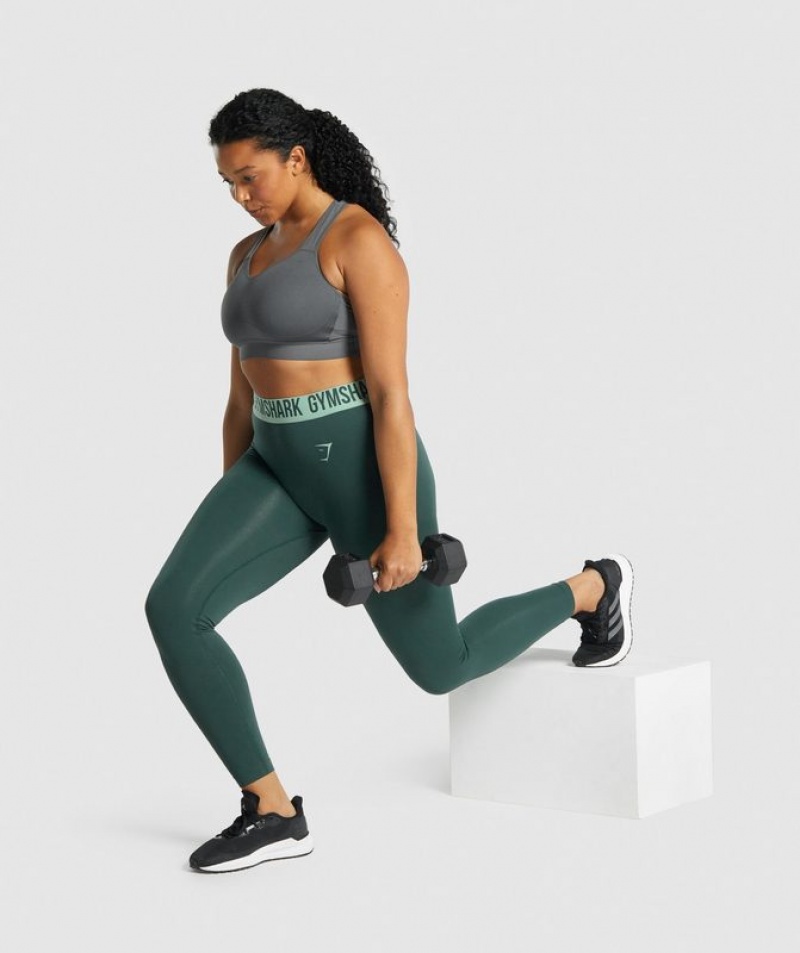 Leggins Gymshark Fit Seamless Leggings Verde Oscuro | QCXLF7263