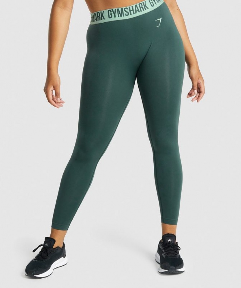 Leggins Gymshark Fit Seamless Leggings Verde Oscuro | QCXLF7263