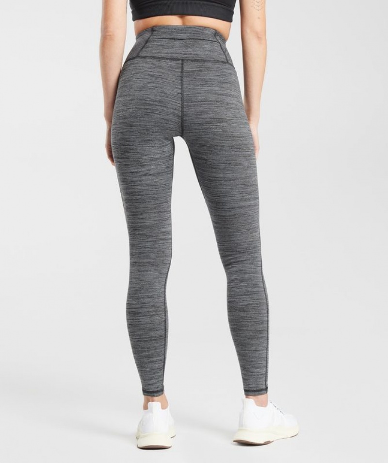 Leggins Gymshark Fleece Forro Pocket Leggings Gris | BKQCE3276