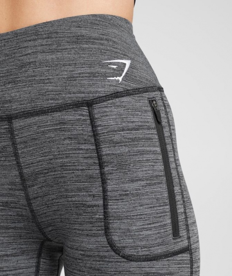 Leggins Gymshark Fleece Forro Pocket Leggings Gris | BKQCE3276