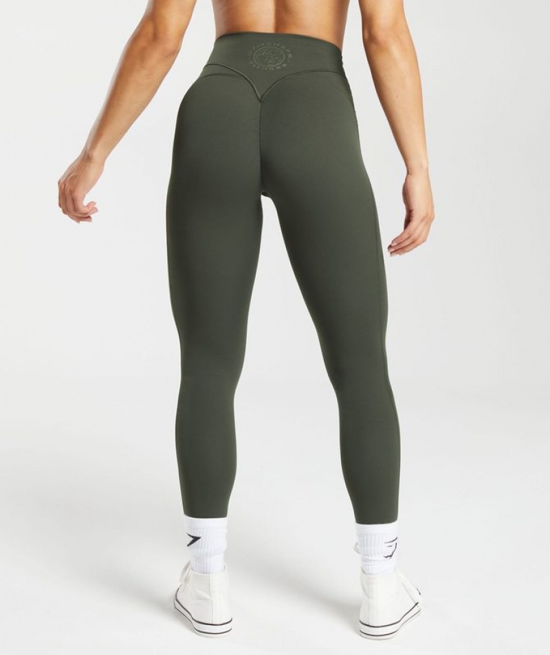 Leggins Gymshark Legacy Leggings Verde Oliva Oscuro Verde | YKOIU7568