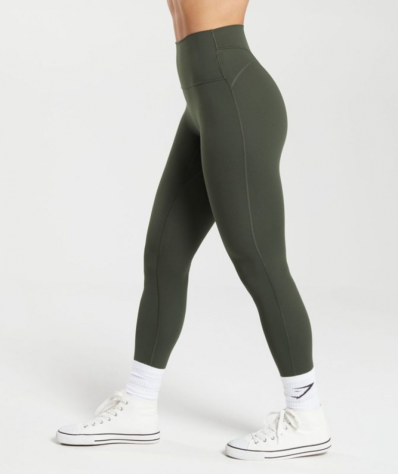 Leggins Gymshark Legacy Leggings Verde Oliva Oscuro Verde | YKOIU7568