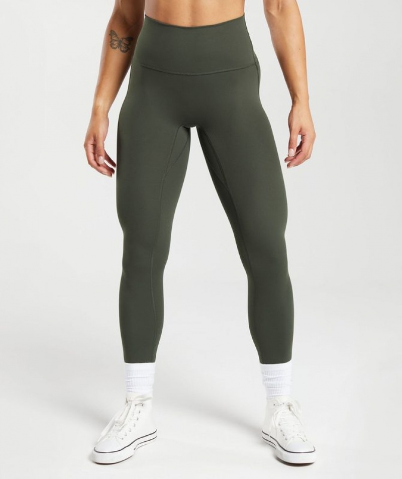 Leggins Gymshark Legacy Leggings Verde Oliva Oscuro Verde | YKOIU7568