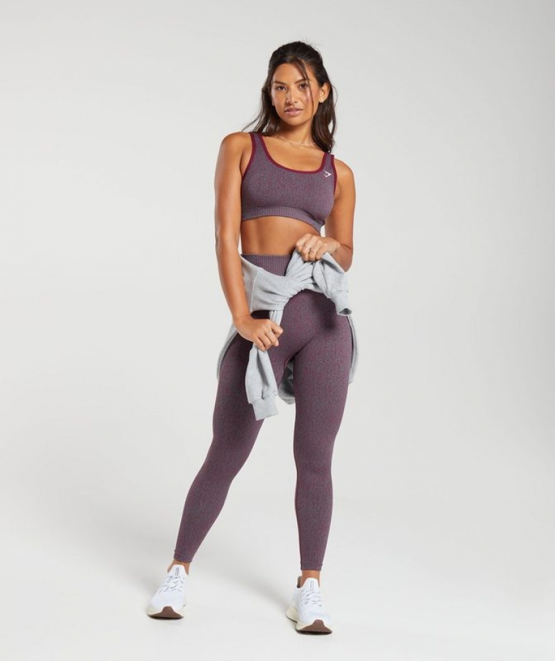 Leggins Gymshark Marl Seamless Leggings Rosas Gris Rosas | MDJGZ2368