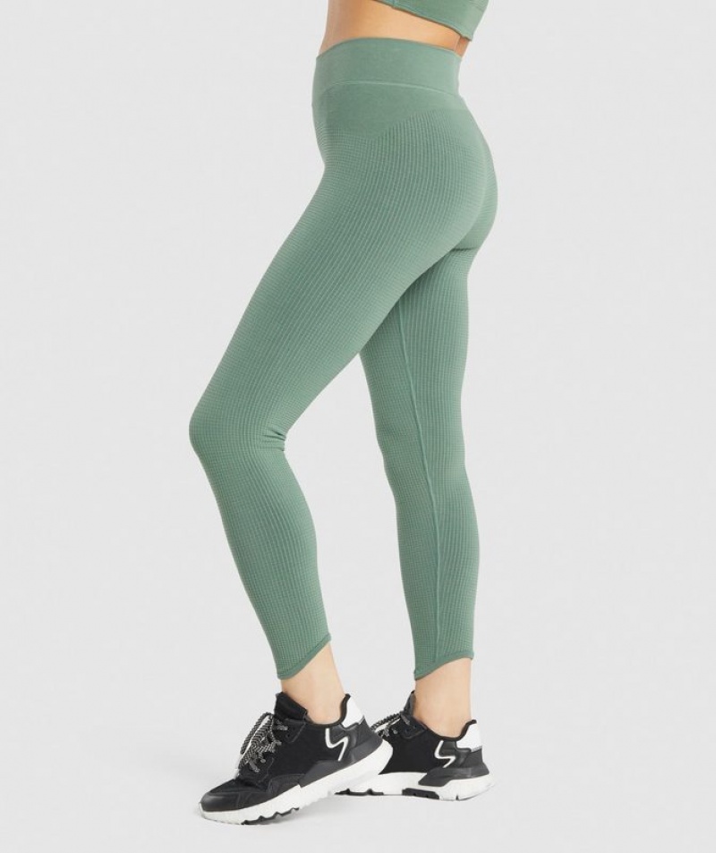 Leggins Gymshark Pause Seamless Leggings Verde | IUARN9268