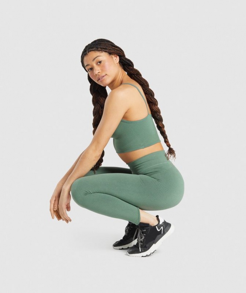 Leggins Gymshark Pause Seamless Leggings Verde | IUARN9268