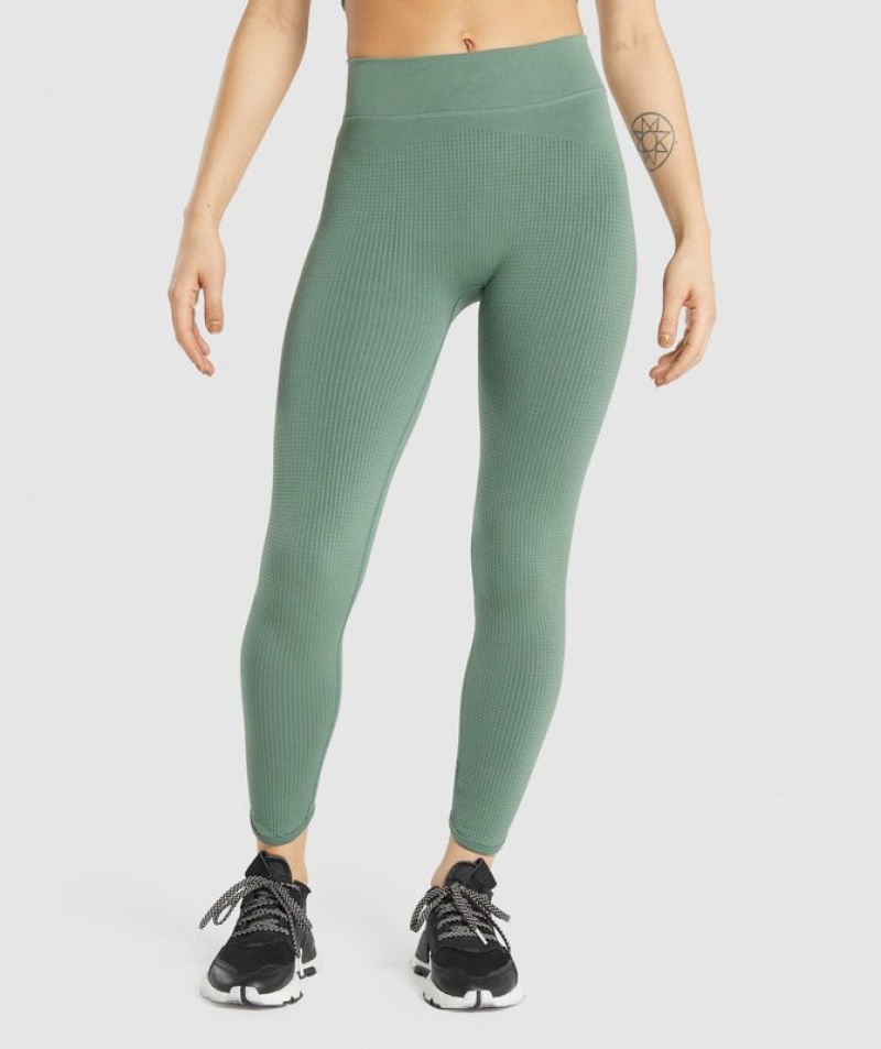 Leggins Gymshark Pause Seamless Leggings Verde | IUARN9268