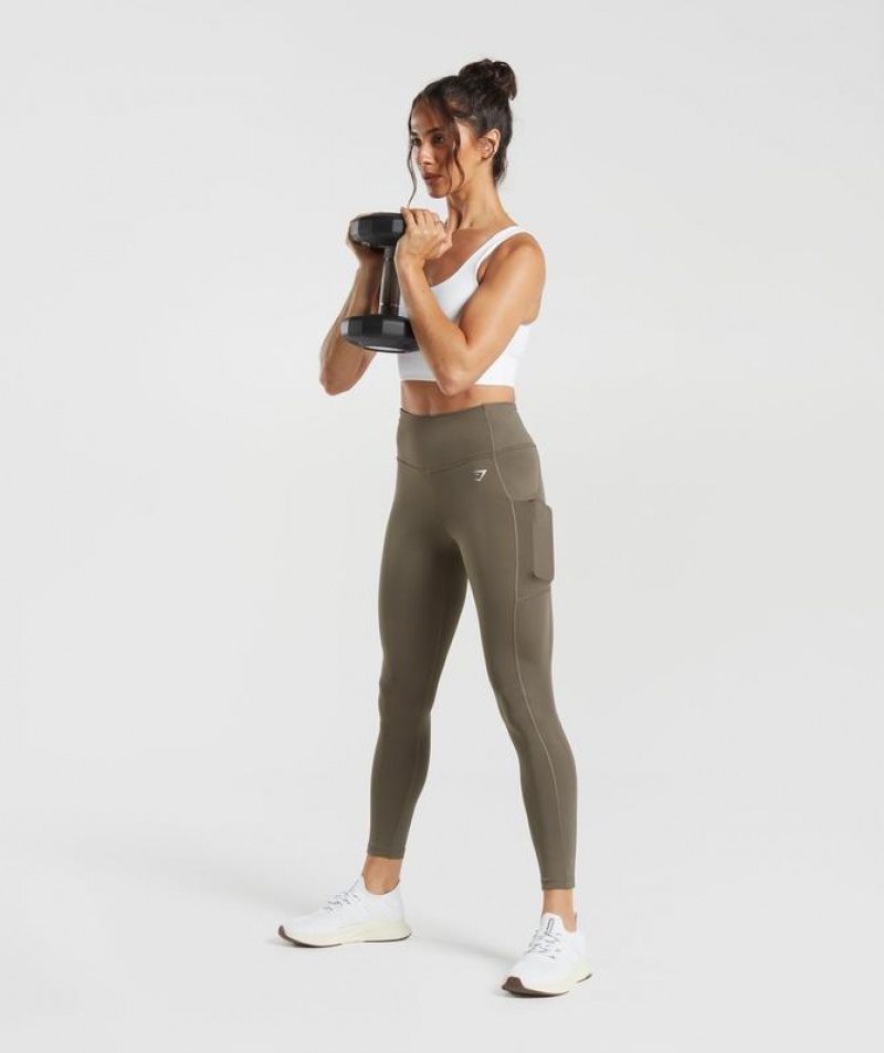 Leggins Gymshark Pocket Leggings Camuflaje Marrones | VFYAQ3986