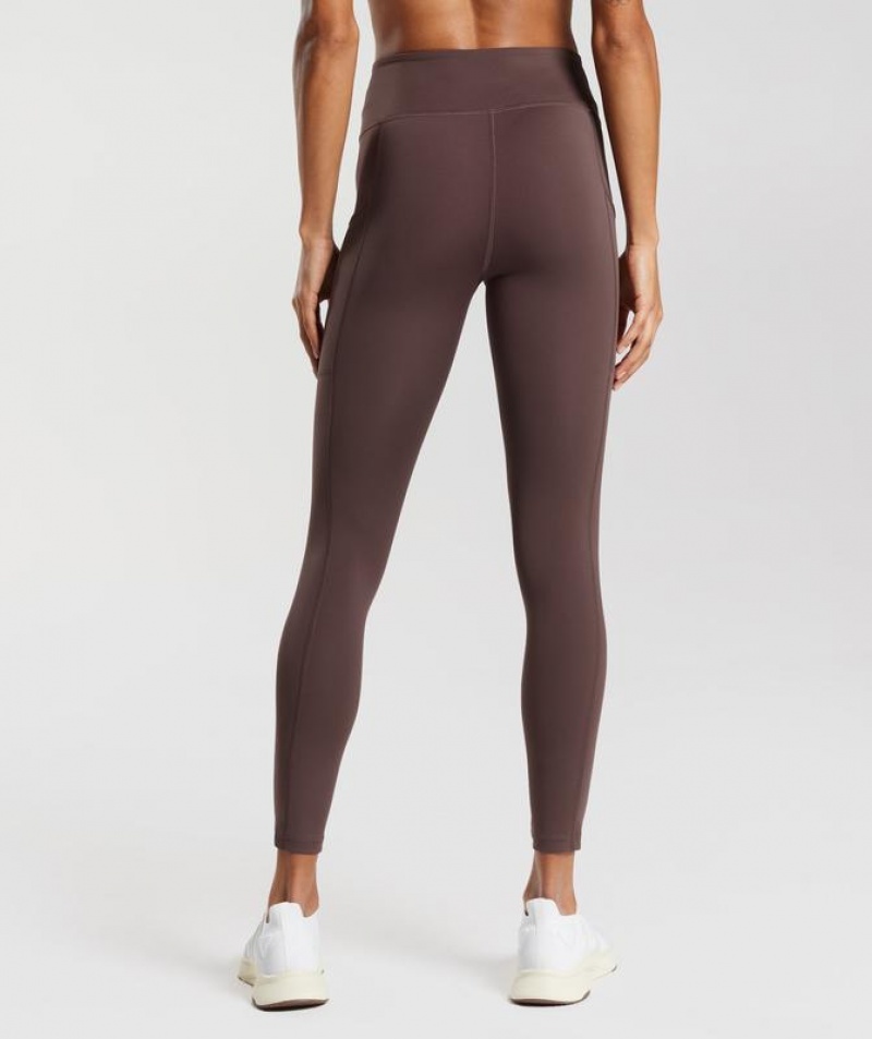 Leggins Gymshark Pocket Leggings Chocolate Marrones | HPFUA3975