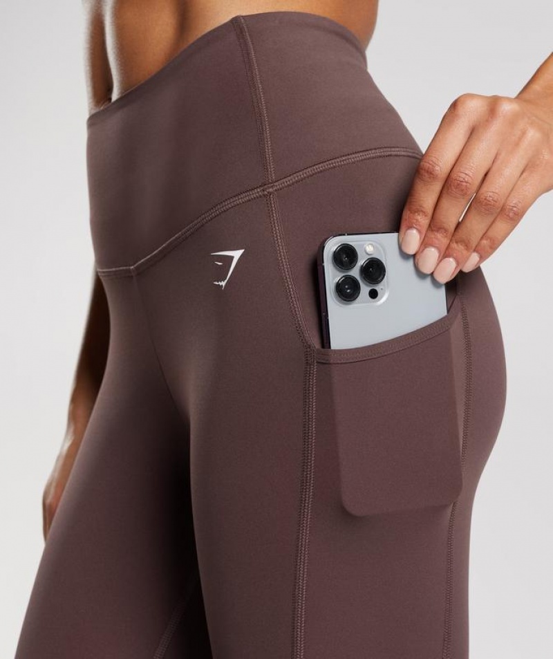 Leggins Gymshark Pocket Leggings Chocolate Marrones | HPFUA3975