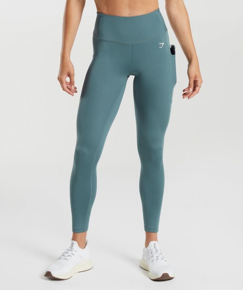 Leggins Gymshark Pocket Leggings Denim Teal | TPKNQ8067