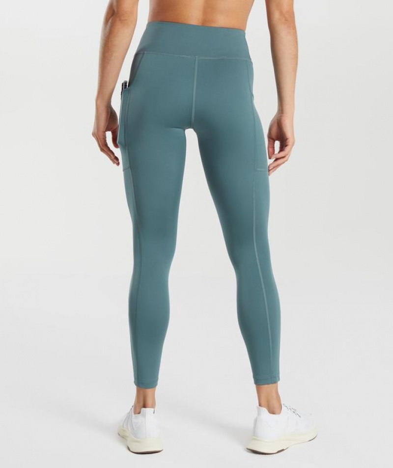 Leggins Gymshark Pocket Leggings Denim Teal | TPKNQ8067