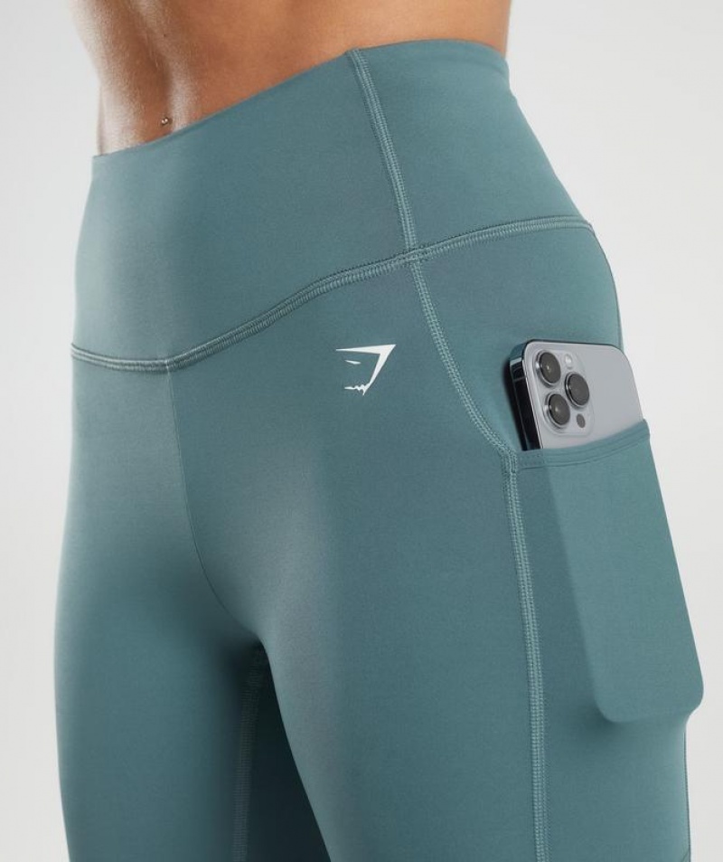 Leggins Gymshark Pocket Leggings Denim Teal | TPKNQ8067