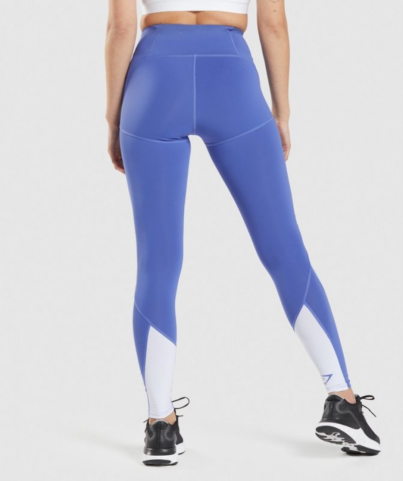 Leggins Gymshark Pulse Mesh Leggings Court Blue/Moonstone Blue/White | ILOXJ3097