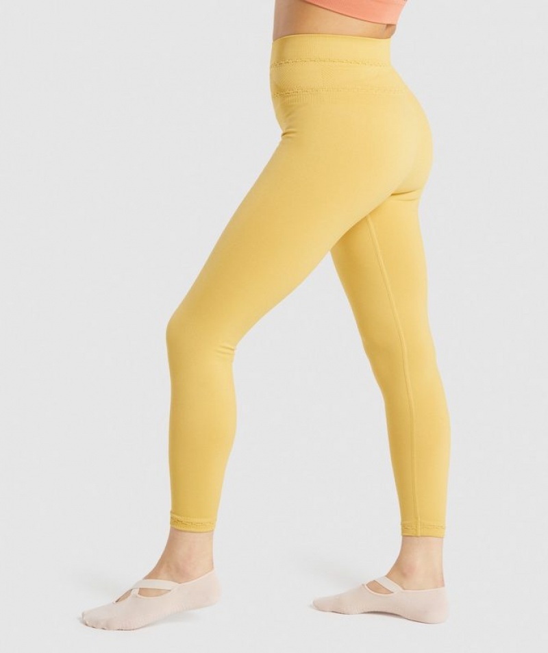 Leggins Gymshark Studio Leggings Amarillo | SVQBW9402