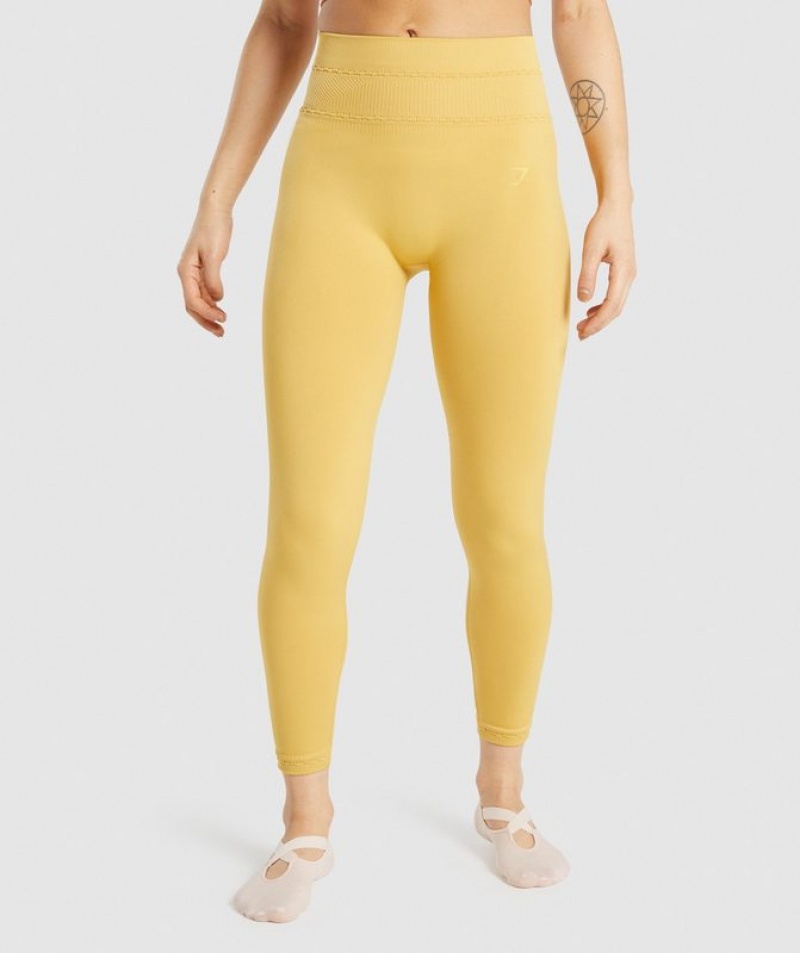 Leggins Gymshark Studio Leggings Amarillo | SVQBW9402