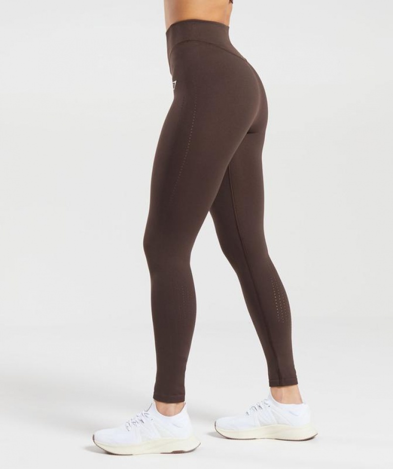 Leggins Gymshark Sweat Seamless Leggings Marrones | DRXHI8253